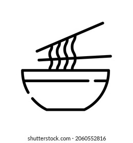 Icono de una sola línea de fideo. Ilustración vectorial de alta calidad para el diseño, sitios web, tiendas de internet, libros en línea, etc. Accidente editable en estilo plano a la moda aislado en fondo blanco 