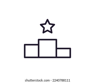 Single line icon of pedestal on isolated white background. High quality editable stroke for mobile apps, web design, websites, online shops etc. 