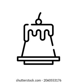 Single line icon of pudding. High quality vector illustration for design, web sites, internet shops, online books etc. Editable stroke in trendy flat style isolated on white background 