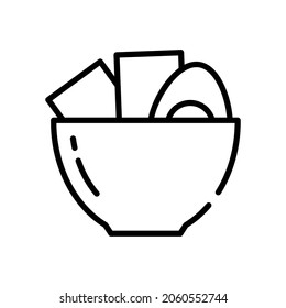 Single line icon of ramen. High quality vector illustration for design, web sites, internet shops, online books etc. Editable stroke in trendy flat style isolated on white background 