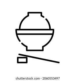 Single line icon of ramen. High quality vector illustration for design, web sites, internet shops, online books etc. Editable stroke in trendy flat style isolated on white background 
