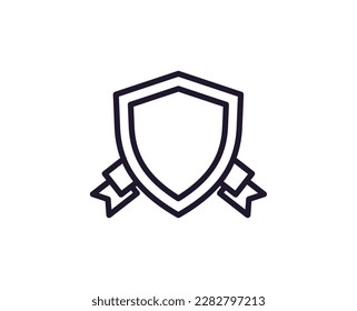 Single line icon of Shield High quality vector illustration for design, web sites, internet shops, online books etc. Editable stroke in trendy flat style isolated on white background 