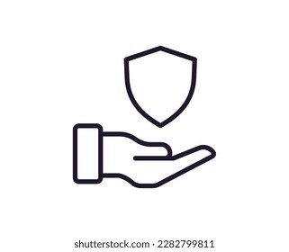 Single line icon of Shield High quality vector illustration for design, web sites, internet shops, online books etc. Editable stroke in trendy flat style isolated on white background 