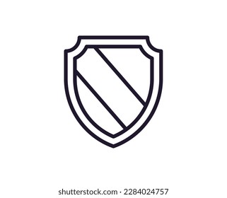 Single line icon of Shield High quality vector illustration for design, web sites, internet shops, online books etc. Editable stroke in trendy flat style isolated on white background 