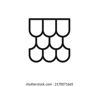 Single line icon of shingles on isolated white background. High quality editable stroke for mobile apps, web design, websites, online shops etc. 