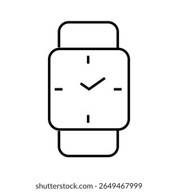 Single line icon of a smartwatch. Suitable for wearable technology, fitness tracking, and mobile notifications. Vector illustration, editable stroke.
