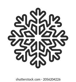 Single line icon of snowflake. High quality vector illustration for design, web sites, internet shops, online books etc. Editable stroke in trendy flat style isolated on white background 