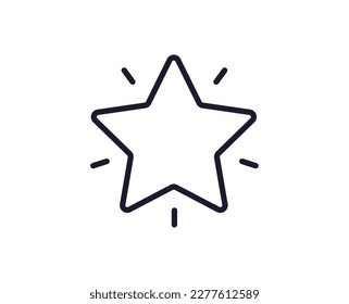 Single line icon of star on isolated white background. High quality editable stroke for mobile apps, web design, websites, online shops etc. 