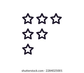 Single line icon of star on isolated white background. High quality editable stroke for mobile apps, web design, websites, online shops etc. 