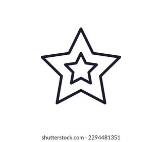 Single line icon of star on isolated white background. High quality editable stroke for mobile apps, web design, websites, online shops etc. 