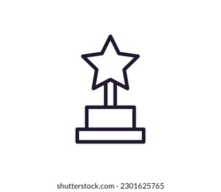 Single line icon of star on isolated white background. High quality editable stroke for mobile apps, web design, websites, online shops etc. 