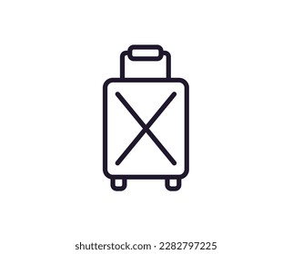 Icono de una sola línea de maleta sobre fondo blanco aislado. Gran calidad editable de golpe para aplicaciones móviles, diseño web, sitios web, tiendas en línea, etc. 