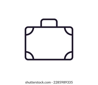 Single line icon of suitcase on isolated white background. High quality editable stroke for mobile apps, web design, websites, online shops etc. 
