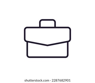 Single line icon of suitcase on isolated white background. High quality editable stroke for mobile apps, web design, websites, online shops etc. 