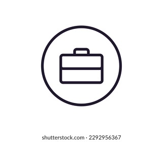 Single line icon of suitcase on isolated white background. High quality editable stroke for mobile apps, web design, websites, online shops etc. 
