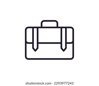 Single line icon of suitcase on isolated white background. High quality editable stroke for mobile apps, web design, websites, online shops etc. 