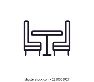 Single line icon of table. High quality vector illustration for design, web sites, internet shops, online books etc. Editable stroke in trendy flat style isolated on white background 