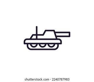 Icono de línea única del tanque sobre fondo blanco aislado. Gran calidad editable de golpe para aplicaciones móviles, diseño web, sitios web, tiendas en línea, etc. 