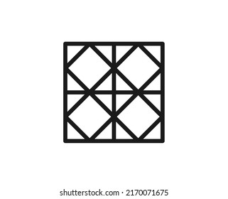 Single line icon of tile on isolated white background. High quality editable stroke for mobile apps, web design, websites, online shops etc. 