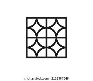 Single line icon of tile on isolated white background. High quality editable stroke for mobile apps, web design, websites, online shops etc. 