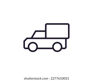 Single line icon of truck on isolated white background. High quality editable stroke for mobile apps, web design, websites, online shops etc. 