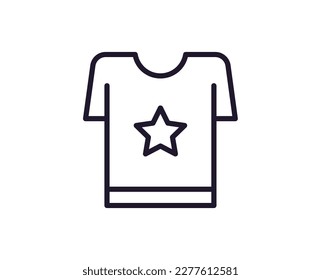 Single line icon of t-shirt. High quality vector illustration for design, web sites, internet shops, online books etc. Editable stroke in trendy flat style isolated on white background 
