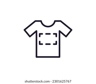 Das Symbol des T-Shirts in einer einzigen Linie. Hochwertige Vektorgrafik für Design, Websites, Internetshops, Online-Bücher usw. Bearbeitbarer Strich im trendigen, flachen Stil einzeln auf weißem Hintergrund 