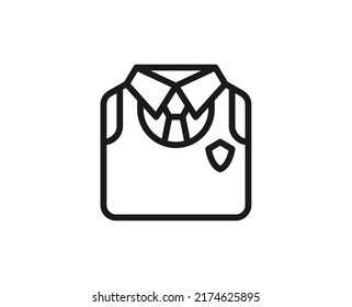Single line icon of uniform. High quality vector illustration for design, web sites, internet shops, online books etc. Editable stroke in trendy flat style isolated on white background 