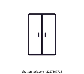Icono de una sola línea de armario. Ilustración vectorial de alta calidad para el diseño, sitios web, tiendas de internet, libros en línea, etc. Accidente editable en estilo plano a la moda aislado en fondo blanco 