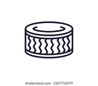 Single line icon of wheel on isolated white background. High quality editable stroke for mobile apps, web design, websites, online shops etc. 