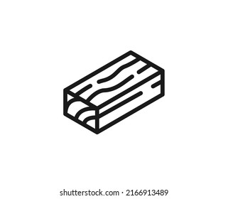 Single line icon of wood on isolated white background. High quality editable stroke for mobile apps, web design, websites, online shops etc. 