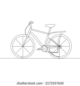 Ilustración de una sola línea. Ilustración del vector de línea continua de la bicicleta