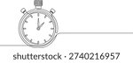 Single line illustration of a stopwatch symbolizing time management and productivity