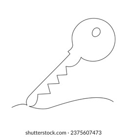 Dibujo de una sola línea de un objeto vectorial aislado