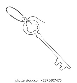Dibujo de una sola línea de un objeto vectorial aislado
