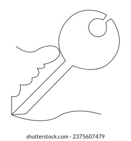 Dibujo de una sola línea de un objeto vectorial aislado