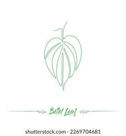 single line leaf drawing vector