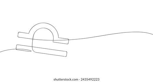 A single line libra of a gemini. Continuous line libra icon. One line icon. Vector illustration
