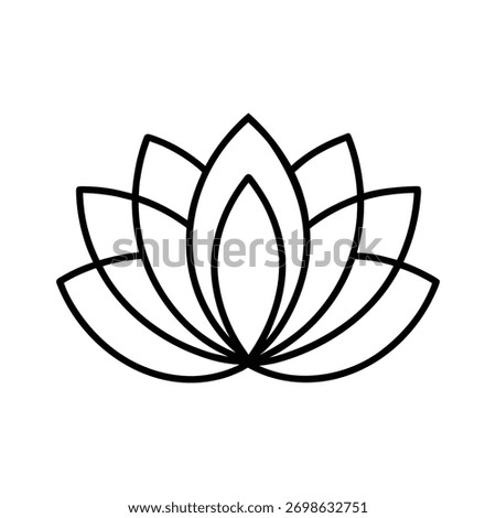 Single Line Lotus Icon Symbolizing Purity Minimal and Simple Vector Design