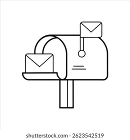 Single Line Mailbox with Envelopes Modern Minimalist Design