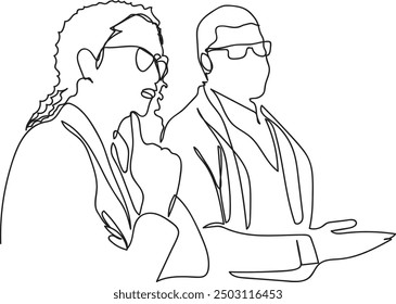 Single Line Male and Female Coworkers Discuss Plans to Enlarge Profit Margins at the Office