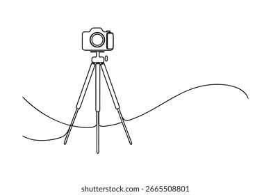 Tripé de câmera com linhas onduladas abstratas equipamento de fotografia