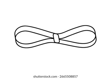 Single line outline a simple bow tie formal accessory