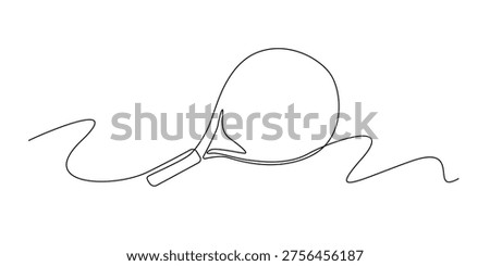 single line padel racket.continuous line drawing of padel racket sports equipment.ball game concept.one line vector illustration.