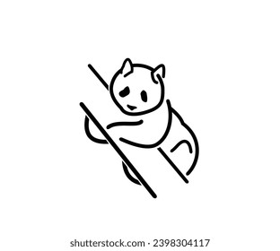 Single Line Panda Mascot, Logo Design Vector
