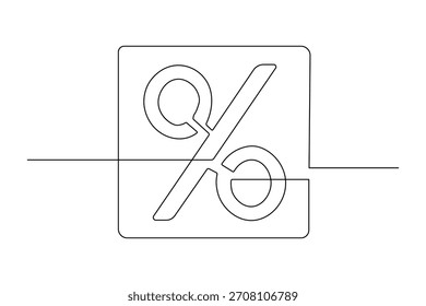 Single line percent sign vector graphic