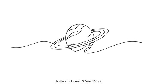 single line saturn planet