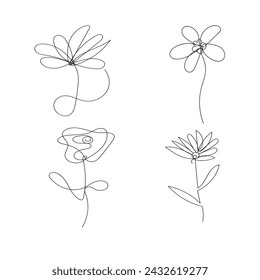 ilustración de flor simple de una sola línea