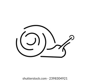 Single Line Snail Mascot, Logo Design Vector