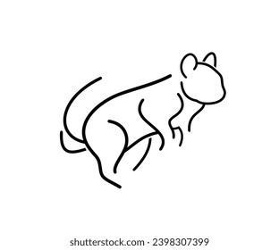 Single Line Squirrel Mascot, Logo Design Vector